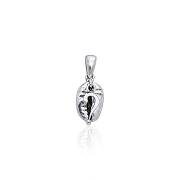 Question Mark on Coffee Bean Silver Pendant TP407 - Jewelry